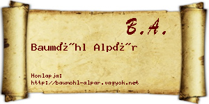 Baumöhl Alpár névjegykártya